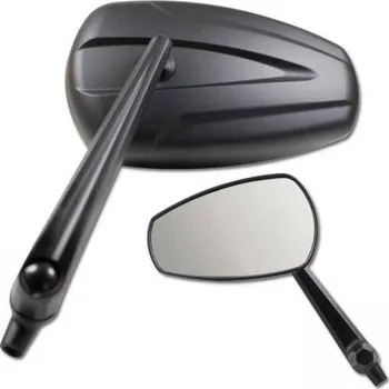 Zrcátko pro motocykl HSM Univerzální ALU černé zrcátko Fano, závit 1x M10 pravý a 1x M10 levý