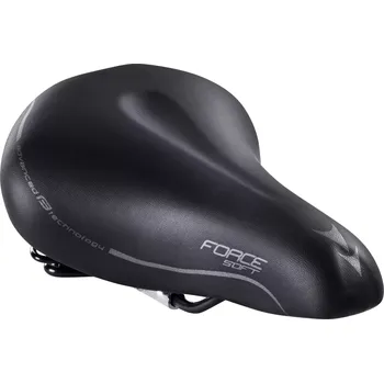 Sedlo na kolo sedlo FORCE SOFT UNI s pružinou, černé
