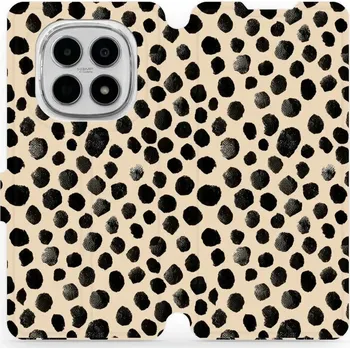 Pouzdro na mobilní telefon Flipové pouzdro Mobiwear - Xiaomi Redmi Note 15 4G - VA50S Černé puntíky (Knížkové flip pouzdro, obal, kryt na mobil Xiaomi Redmi Note 15 4G - VA50S Černé puntíky, materiál Umělá kůže + TPU - ochrana 360°, stojánek, silikonová vanička, magnetické zavírání