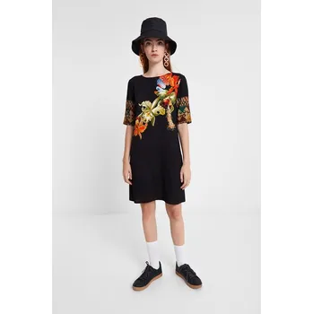 Dámské šaty DESIGUAL ČERNÉ ŠATY SE VZOREM (36)