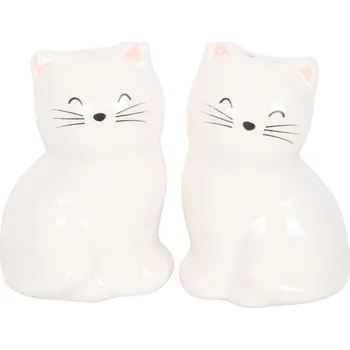 Sada nádobí Kočičí paní Keramická slánka a pepřenka - set dvě kočky