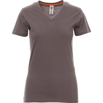 Dámské tričko Payperwear Dámské vyštíhlené tričko s výstřihem do V Barva: šedá ocelová, Velikost: S