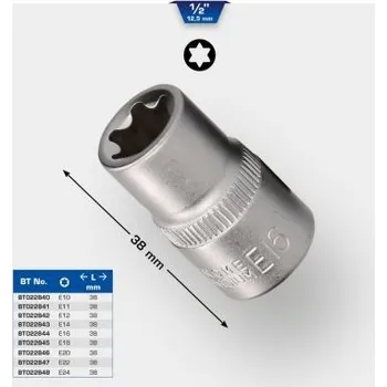 Gola hlavice Brilliant Tools BT022846 Nástrčný ořech Torx-E 1/2", E20