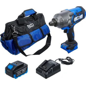 Utahovák rázový aku, 3/4" sada, bezkartáčová, 1200 Nm, 18 V, s aku a rychlonabíječkou