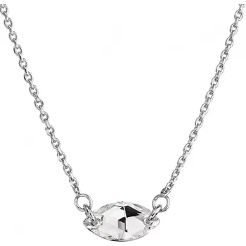 Náhrdelník Stříbrný náhrdelník s krystalem Preciosa bílý ovál 72084.1 crystal