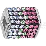 Stříbrný přívěsek s krystaly fialová kostička 34134.3