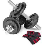 Hop Sport Činky litinové jednoruční černé 2x 10 kg + rukavice
