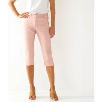 Dámská móda Úzké barevné 3/4 kalhoty růžová pudrová 52