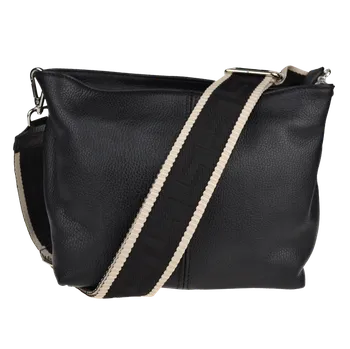 Kabelka NovaKabelka.cz Kožená italská crossbody kabelka Batilda Nera s přídavným popruhem VIII