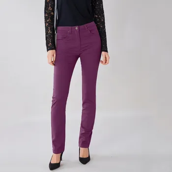 Tvarující kalhoty s 5 kapsami švestková 52