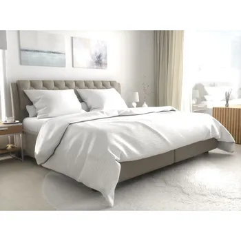 Povlečení Hotelové povlečení atlas grádl bílé - proužek 1 cm česaná bavlna