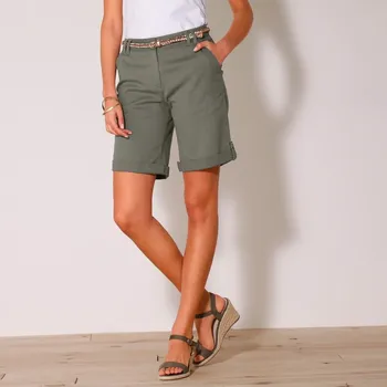Dámské kraťasy Strečové chino bermudy s nastavitelnou délkou bronzová 38