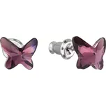 Náušnice bižuterie se Swarovski krystaly fialový motýl 51048.3