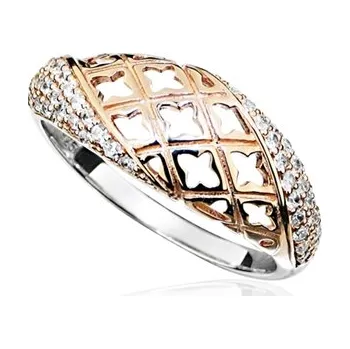 Prsten Stříbrný prsten se zirkony strp0221f + Dárek zdarma