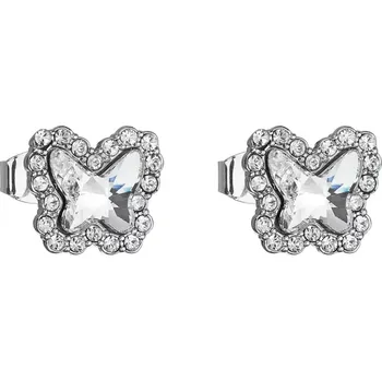Náušnice Náušnice bižuterie se Swarovski krystaly bílý motýl 51061.1
