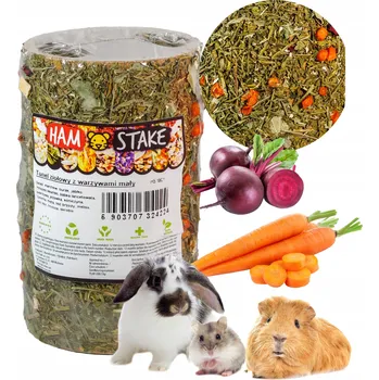 Krmivo pro hlodavce BYLINKOVÝ TUNEL SE ZELENINOU HAM-STAKE MALÝ 15cm TUNEL 220g PRO HLODAVCE