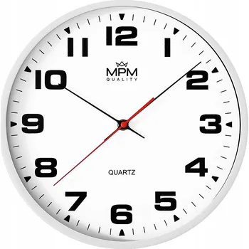Hodiny Nástěnné hodiny MPM bílé 30,5 cm