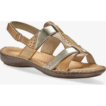 Dámské sandále Kožené dvoubarevné pohodlné sandály béžová/zlatá 36