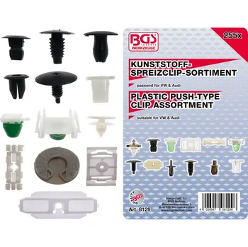 hadicová spona Příchytky čalounění pro vozy VW, sortiment 255 dílů - BGS 8129