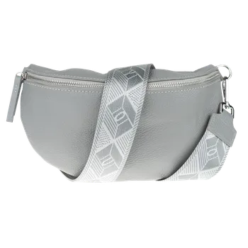 Kabelka NovaKabelka.cz Kožená italská crossbody kabelka Reni Grande Grigia s přídavným popruhem