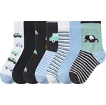 lupilu® Dětské ponožky s BIO bavlnou, 7 párů (tmavě modrá / modrá / mintová, 23-26)