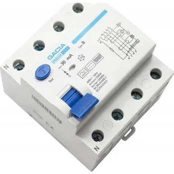 Proudový chránič PROUDOVÝ CHRÁNIČ 4P 25A B 100mA GACIA