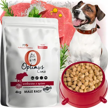 Krmivo pro psa Krmivo Optimus Canis Premium Dospělí psi malých plemen HOVĚZÍ MASO S RÝŽÍ 4 kg