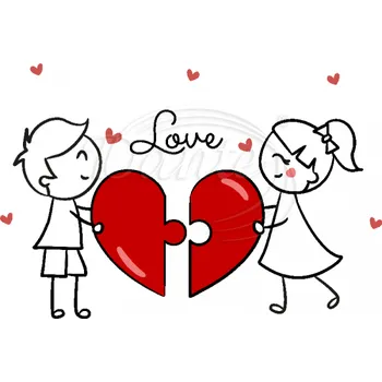 Textilní nažehlovací páska Dante Nažehlovačka Love srdce - 6 x 6 cm