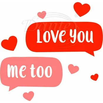 Textilní nažehlovací páska Dante Nažehlovačka Love you sms - 12 x 10 cm