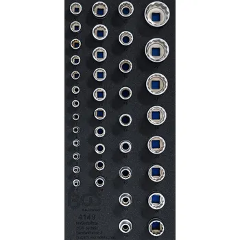 Vložka do dílenského vozíku 1/3: nástrčné hlavice dvanáctihranné | 6,3 mm (1/4"), 10 mm (3