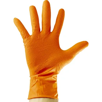 Pracovní rukavice Oranžové nitrilové rukavice 7,0 Mil Velikost: L (100 jednotek) - JBM 53552