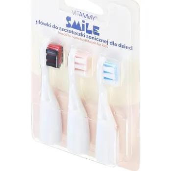 Péče o chrup Náhradní hlavice k zubnímu kartáčku VITAMMY SMILE 3 ks vzor medvěd, černá kočka, pes
