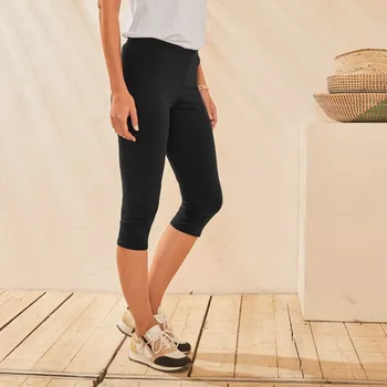 Dámské kalhoty 3/4 jednobarevné kalhoty černá 42/44