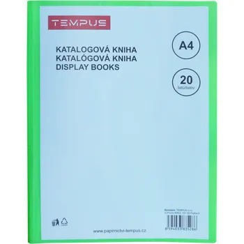 Archivační box Tempus katalogová kniha Tempus 20 listů zelená 510349