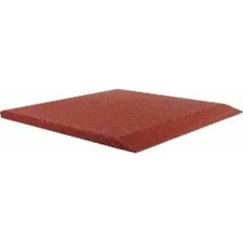 Venkovní dlažba Červená gumová krajová hladká dlažba FLOMA V65/R00 - 50 x 50 x 6,5 cm, 80002258