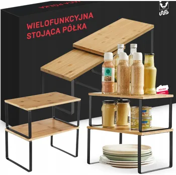 police Police na koření Songmics dub přírodní, 2 patra, 30x19 cm