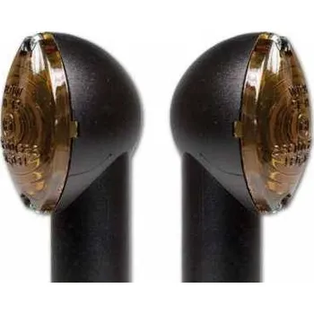 Osvětlení pro motocykl HSM Blinkry na motorku Cat Eye krátké černé, závit M10, žárovkové 12V 21W halogenové tmavésklo