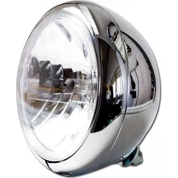 Osvětlení pro motocykl HSM Přední hlavní světlo na motorku HD Style, 178 mm (7'') Barva: stříbrná - včetně držáku