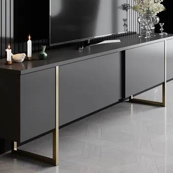 Televizní stolek Skye Decor, Luxe - antracit, zlatá, TV skříňky, antracit, 180 x 50 x 30 cm | 618BLY1101