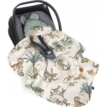 Dětská deka BABYSTEPS Deka zavinovačka do autosedačky World of Dinosaurs Sky Gray