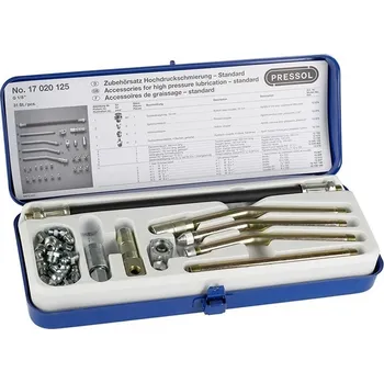 Nářadí pro automobil Sada mazacích hubic/spojek, nástavců, hadice a hlavic PRESSOL 17 020 125