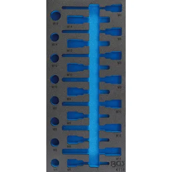 Vložka do dílenského vozíku 1/3: sada nástrčných hlavic, prázdná, pro BGS 4118 - BGS 4118-