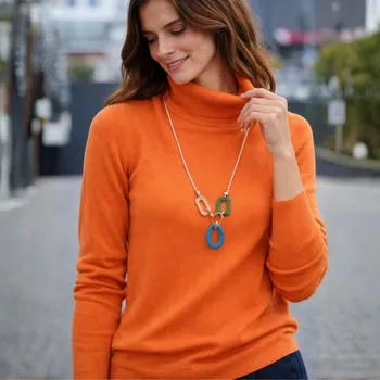 Dámský svetr Dámský rolák italského střihu oranžový