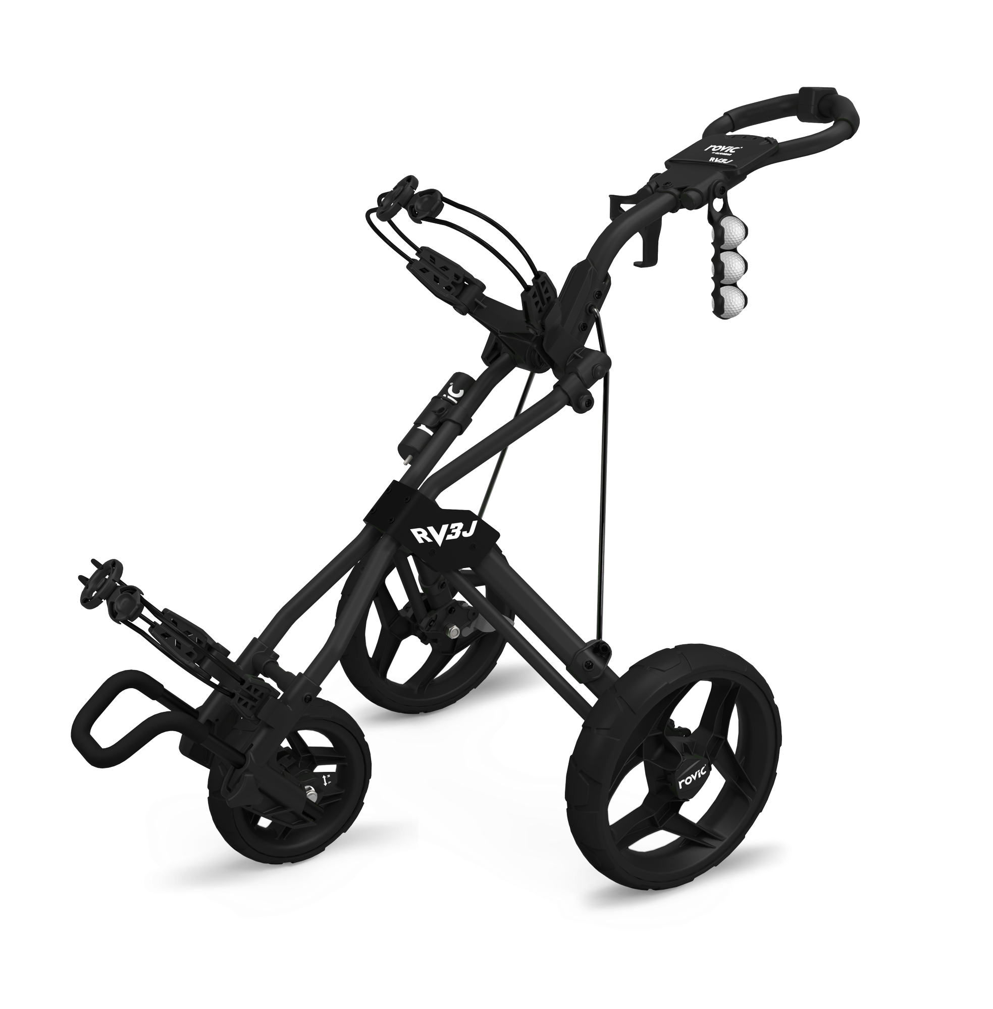 CLICGEAR Rovic RV3J dětský vozík šedo-černý + Bestgolf deštník double canopy 68" černý
