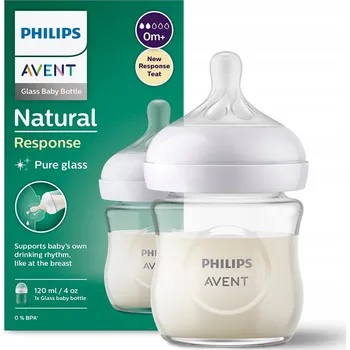 Kojenecká láhev Philips Avent Skleněná láhev Natural Response 120 ml 0m+ SCY930/01