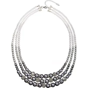 Náhrdelník Perlový náhrdelník šedý s Preciosa krystaly 32010.3