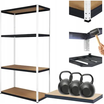 Dílenský regál Kovový regál skladový garážový stojan HELIOS 180x100x50cm 4 police x 350kg