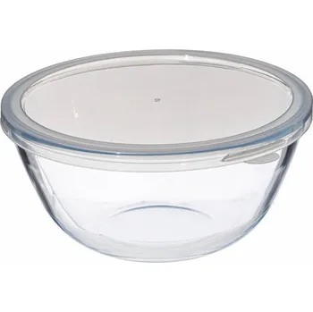 SKLENĚNÁ MÍSA S VÍKEM, transparentní sklo 2,7L