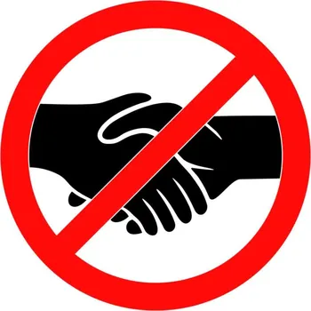 Auto-moto Samolepka s motivem zákazu podávání ruky (32cm)