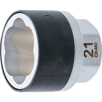 Gola hlavice Nástrčná hlavice se spirálovým profilem / šroubovák , pohon vnější šestihran 21 mm , 21